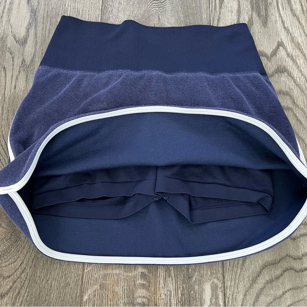 OFFLINE By AERIE High Rise Terry Cloth Skort Skirt in Navy Blue Size S